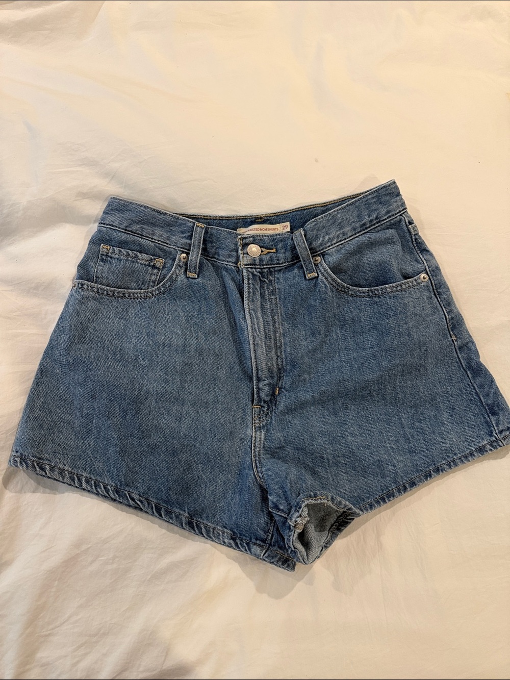 Levi's Blue High-Rise Denim Jean Shorts